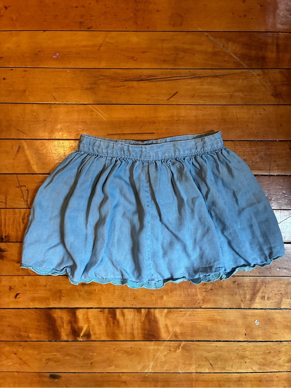 Light Blue Soft Denim Mini Skirt